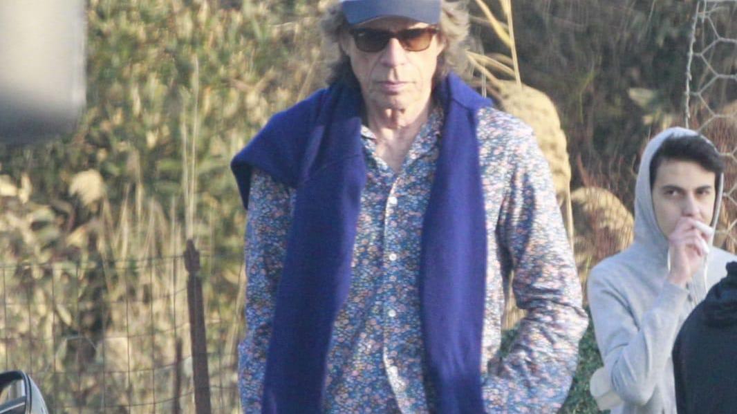 Mick Jagger in Sicilia con il cappellino dell'isola d'Elba (foto di Sandro Catanese)