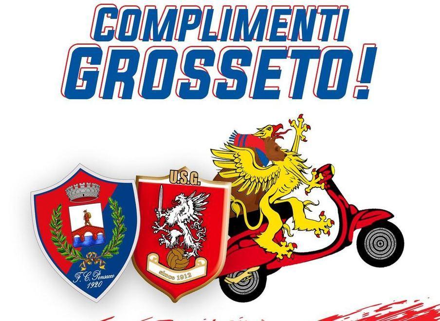 Il Ponsacco si complimenta con il Grosseto per il ko inflitto ai “cugini” granata