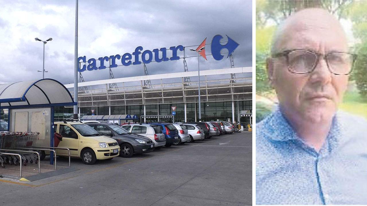 A sinistra la sede del supermercato Carrefour dove lavora Stefano Mosti (a destra)