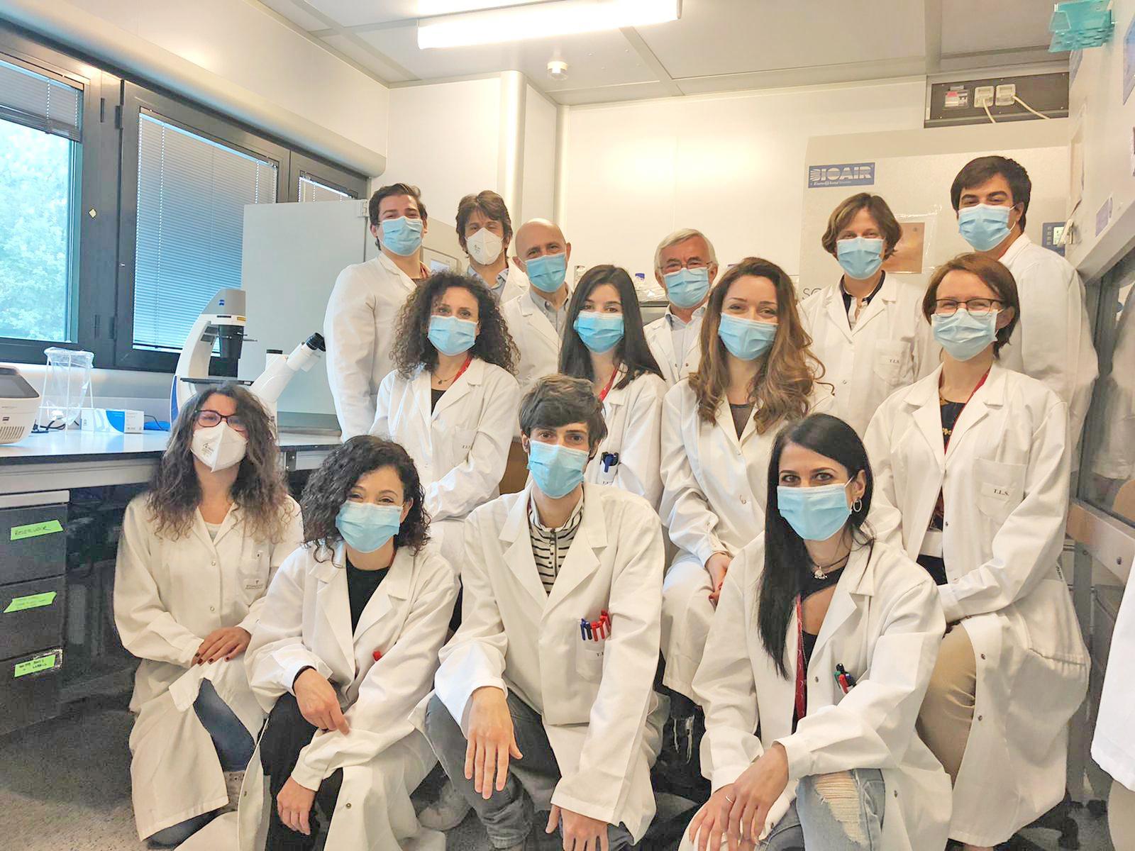 Una parte del gruppo di ricercatori di Toscana Life Sciences