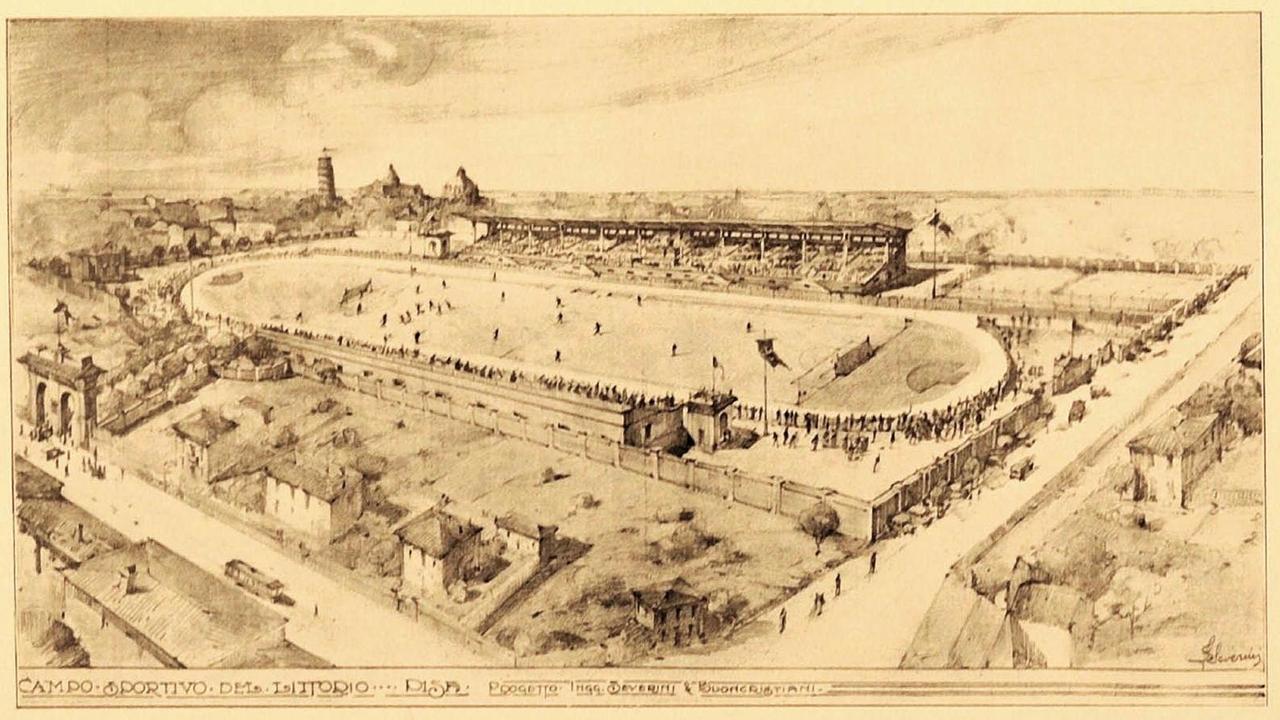 il progetto del Campo del Littorio: nel periodo 1929-1931 l’architetto Federigo Severini trasforma l’Arena nel Campo del Littorio, inaugurato l’8 novembre 1931 alla presenza del re
