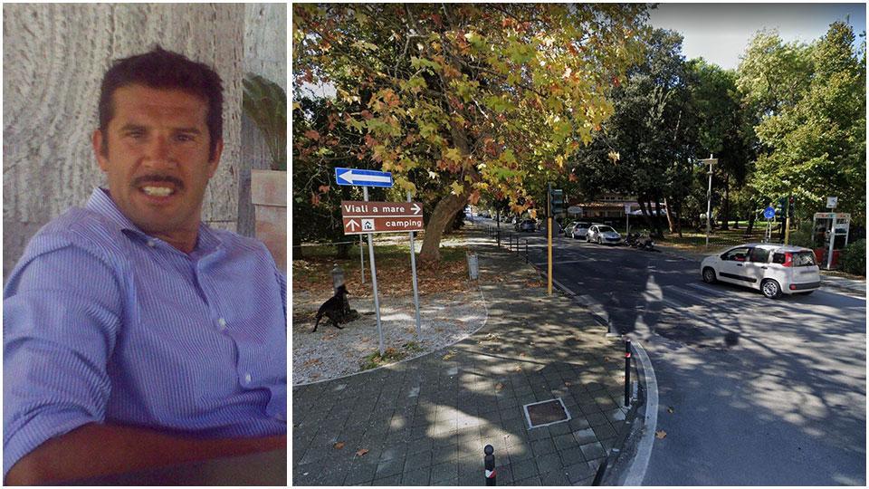 Riccardo Cima e il semaforo tra via Fratti e via Marco Polo dove è accaduto lo scippo