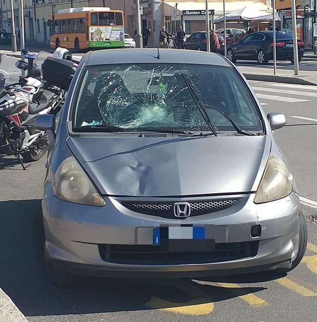 La Hyundai danneggiata nell'incidente
