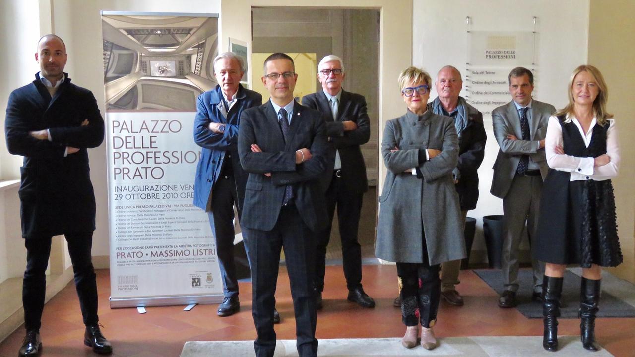 Lo staff della presidenza del Palazzo delle professioni di Prato