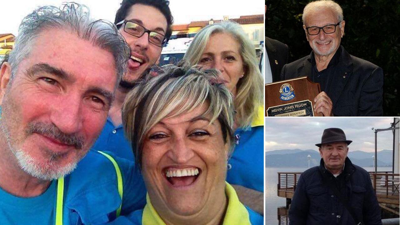 Nella foto grande la cuoca morta. A destra, il commercialista Giuseppe Bonafede, durante una premiazione dei Lions; in basso, Giampaolo Busatti, ex volontario della Misericordia di Agliana