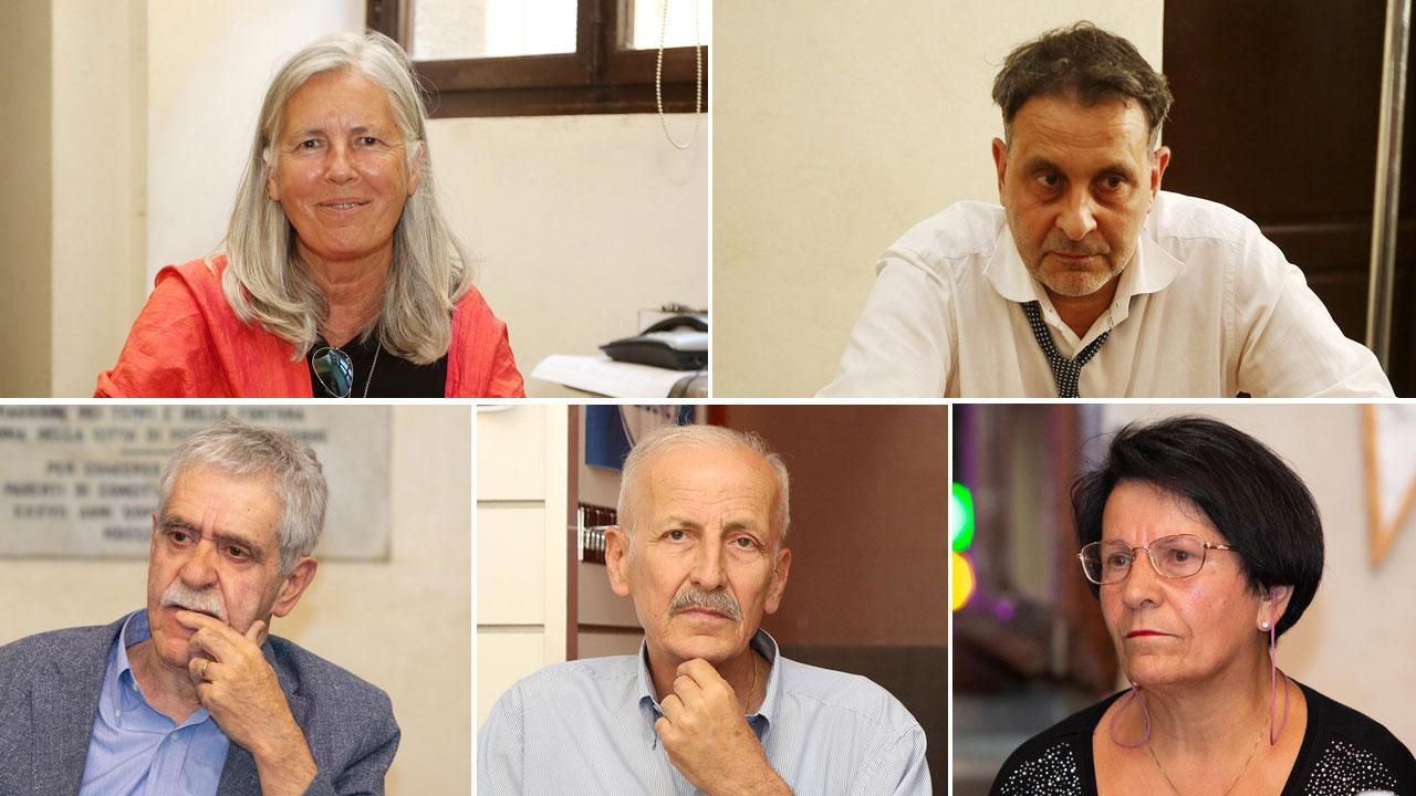 In ordine la sindaca Guja Guidi, Oreste Giurliani, Vittoriaio Brizzi, Francesco Conforti e Zaira Vinci