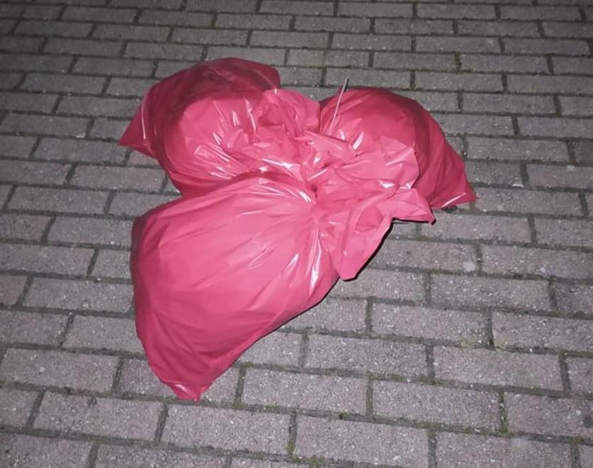 Sacchetti rossi dei rifiuti Covid lungo le strade«Chiamate noi» 