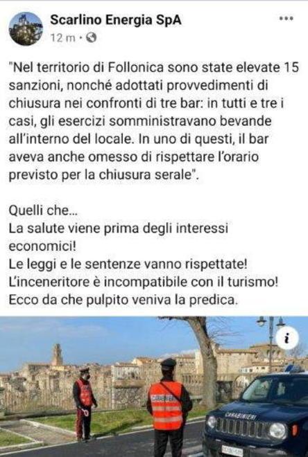 L’attacco su Fb dell’azienda «Da che pulpito, la predica»