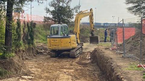 I lavori alla rotatoria di Capezzana