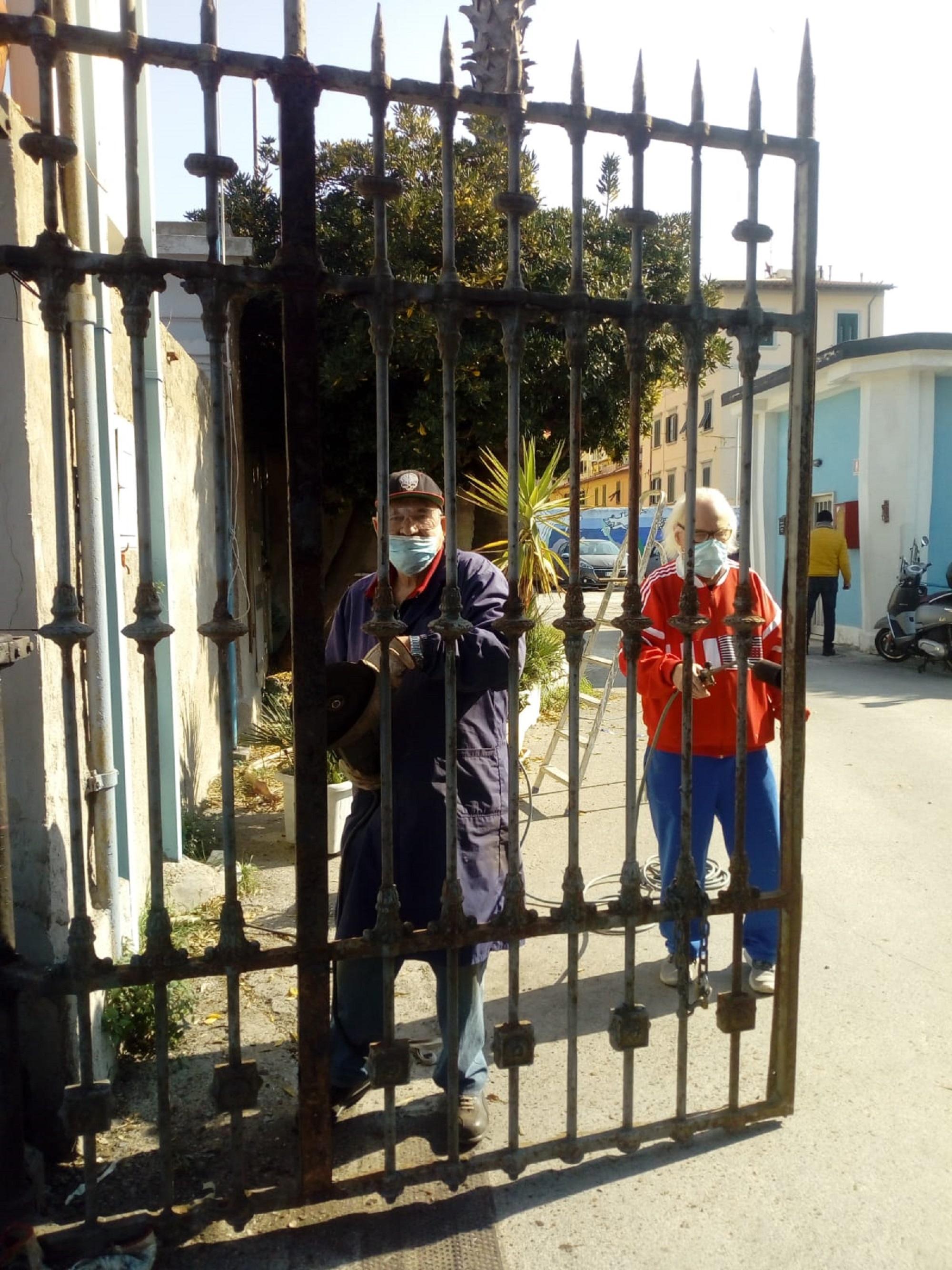 I lavori al cancello dell'Arena Astra