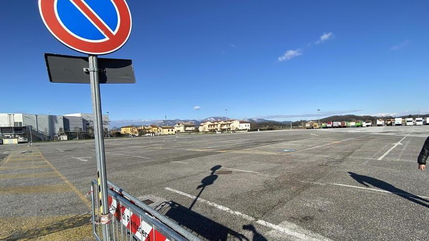 L'area dove sarà installata la tensostruttura