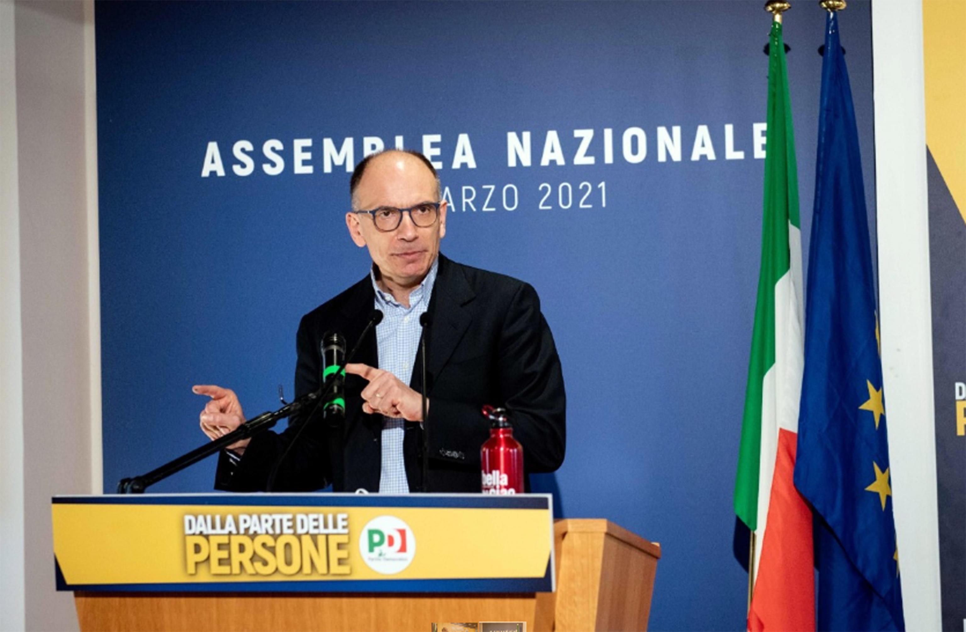 Il nuovo segretario del Pd, Enrico Letta