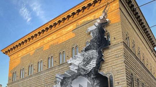 La “ferita” di JR a Palazzo Strozzi simbolo della cultura negata dal virus