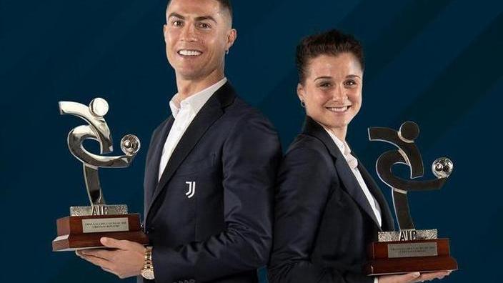 Galà Aic, premiati Cr7 e Cristiana Ronaldo e Girelli sono i più bravi