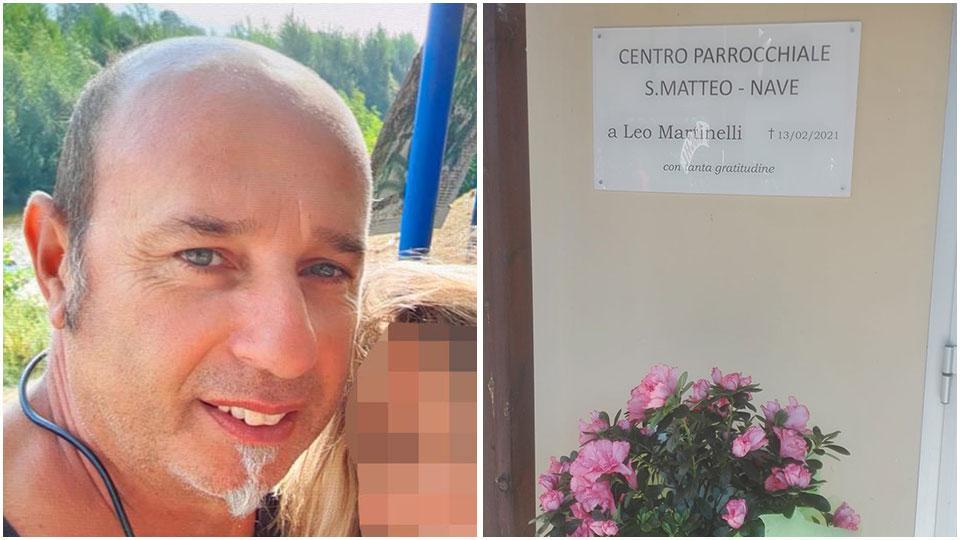 Una targa in ricordo di Leo Martinelli, morto all’oratorio di Nave