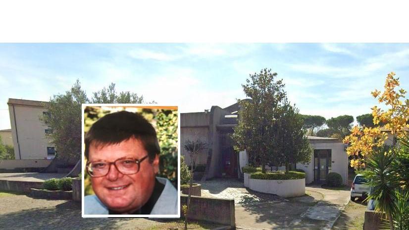 La chiesa di Santa Maria Madre della Chiesa in Don Bosco e, nel riquadro, Renzo Boggioni