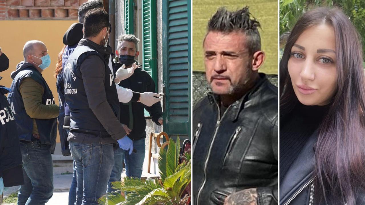 La polizia a casa dell'arrestato, Francesco Lupino e Khrystyna Novak