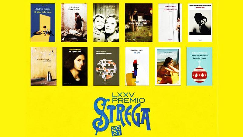 Le copertine dei dodici libri candidati al Premio Strega 2021