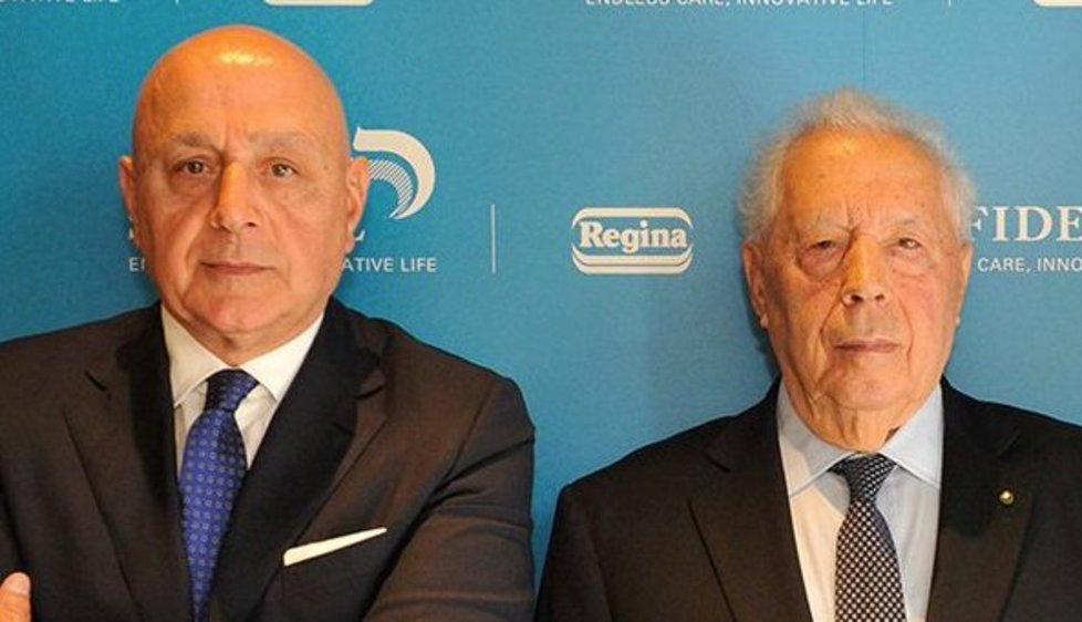 Emi Stefani con il figlio Edilio, attuale presidente di Sofidel