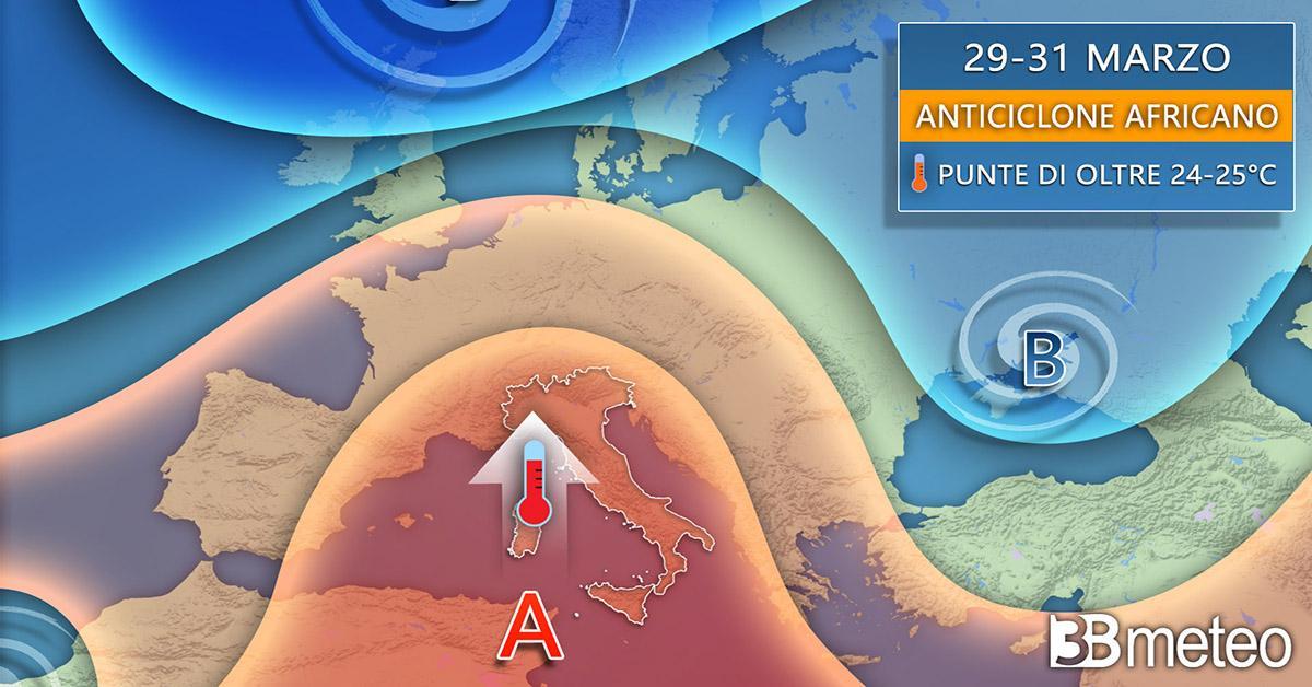 Meteo, weekend delle Palme variabile. E la prossima settimana si supereranno i 25 gradi