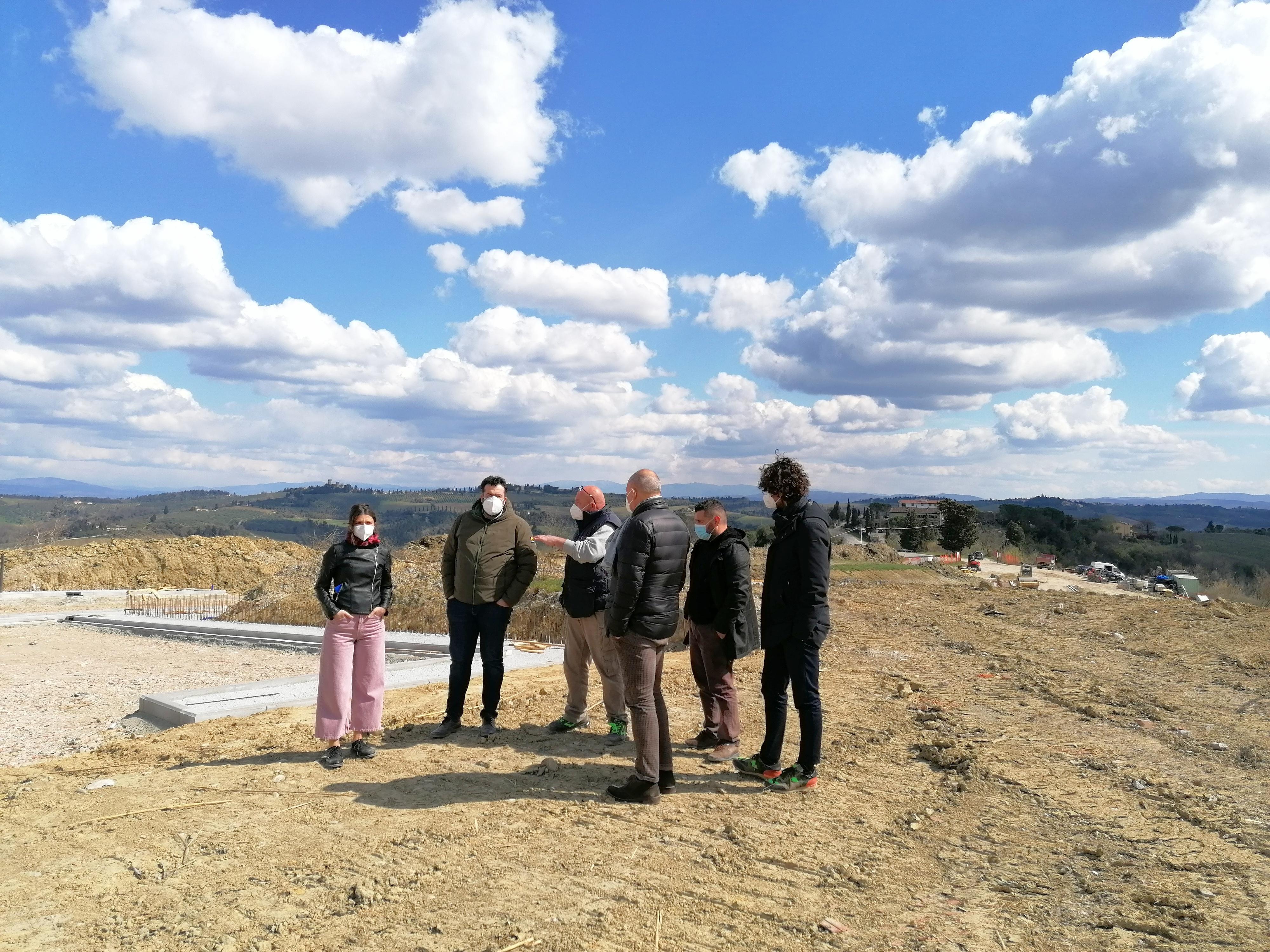 Il sopralluogo del cantiere di Poggio Galli a Montespertoli