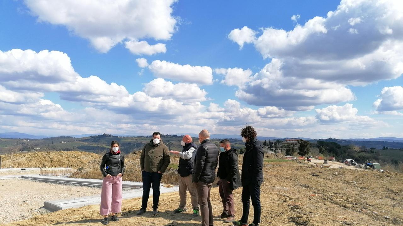 Il sopralluogo del cantiere di Poggio Galli a Montespertoli