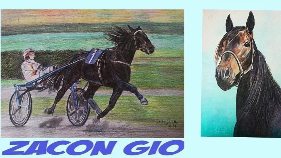 I disegni a matita del campione Zacon Gio eseguiti dalla pittrice Giada Gaiotto