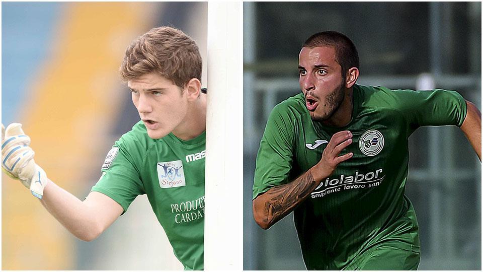 Il portiere Brunelli e Matteo Frati