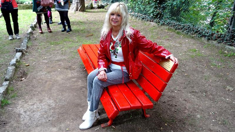 Maria Grazia Forli all’evento per la prima panchina rossa dedicata a Vanessa nel 2017