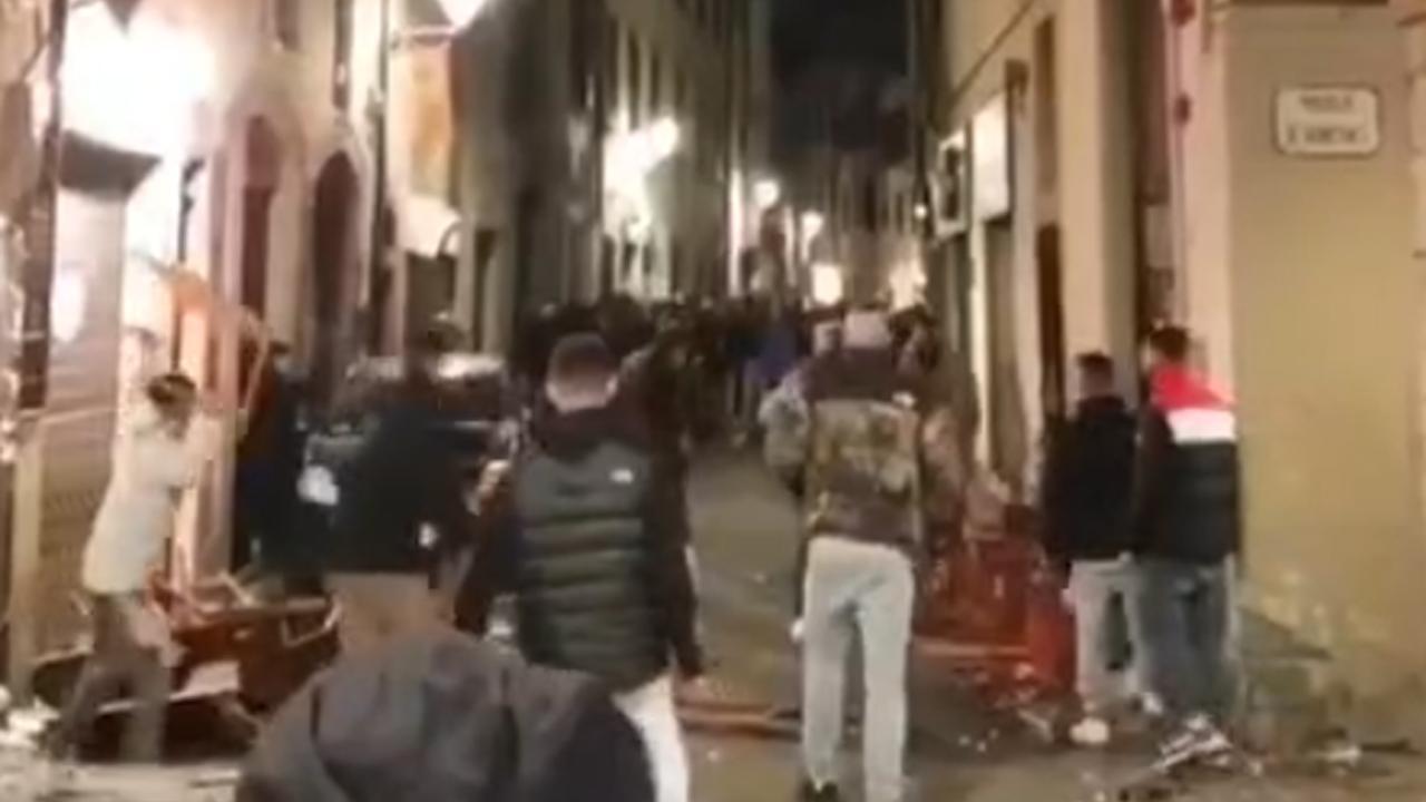 Un momento della rissa del febbraio 2020