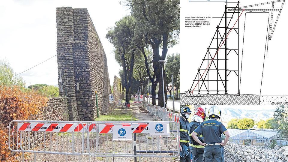 Quattro tralicci per salvare le mura di Pistoia