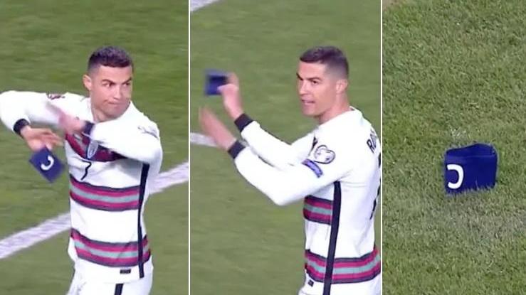 Venduta all’asta la fascia buttata via da Ronaldo dopo il gol annullato