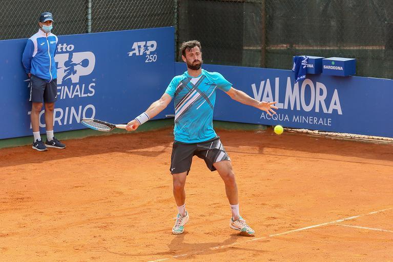 Matteo Viola in zione a Monte Urpinu (foto Sposito/SuperTennis)