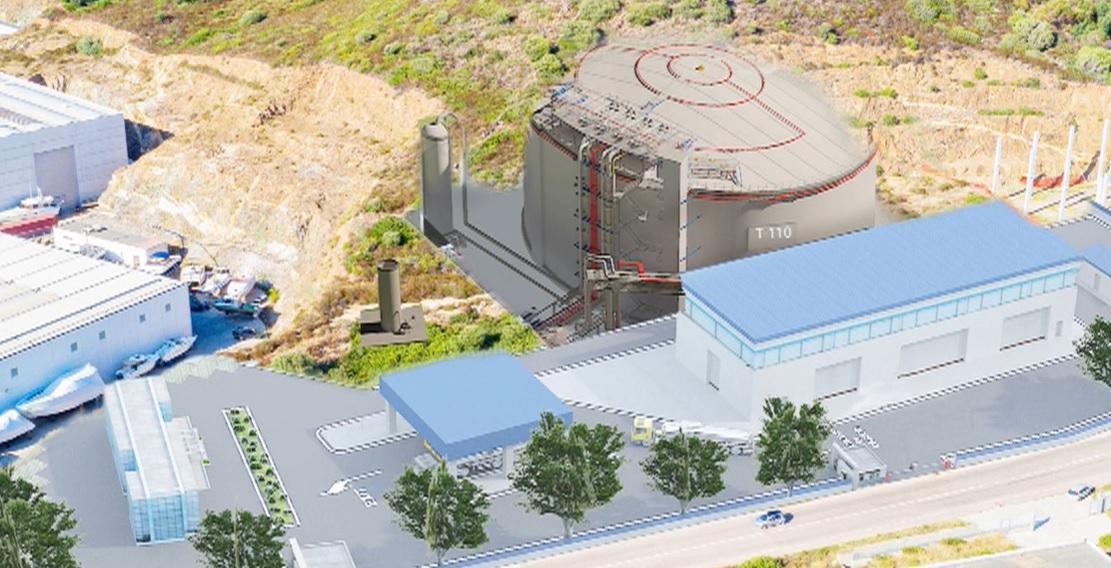 Il rendering del deposito di metano a Cala Saccaia
