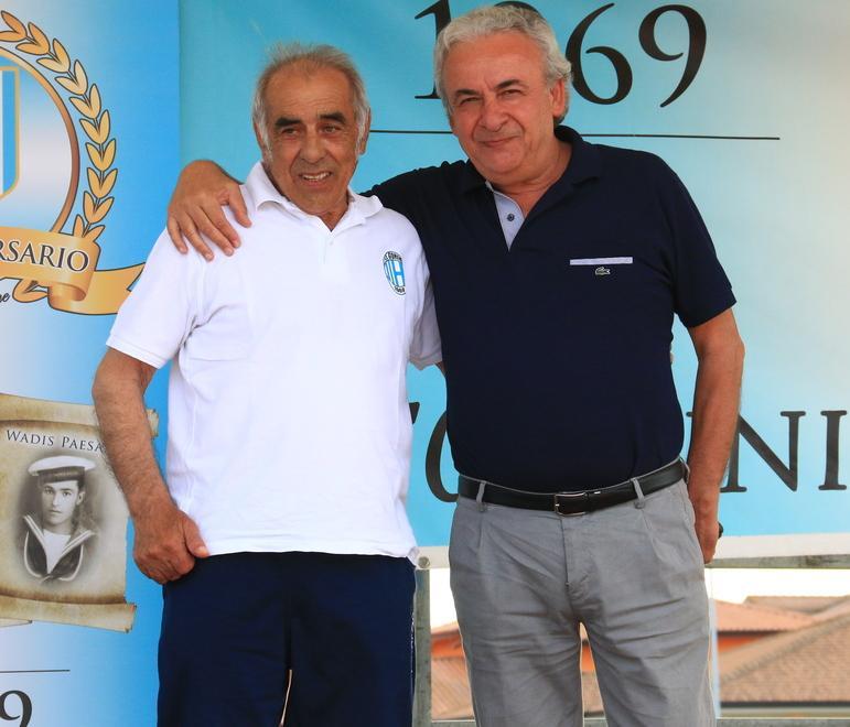 Achille Conventi, 76 anni, con l’amico Walter Mattioli, presidente Spal