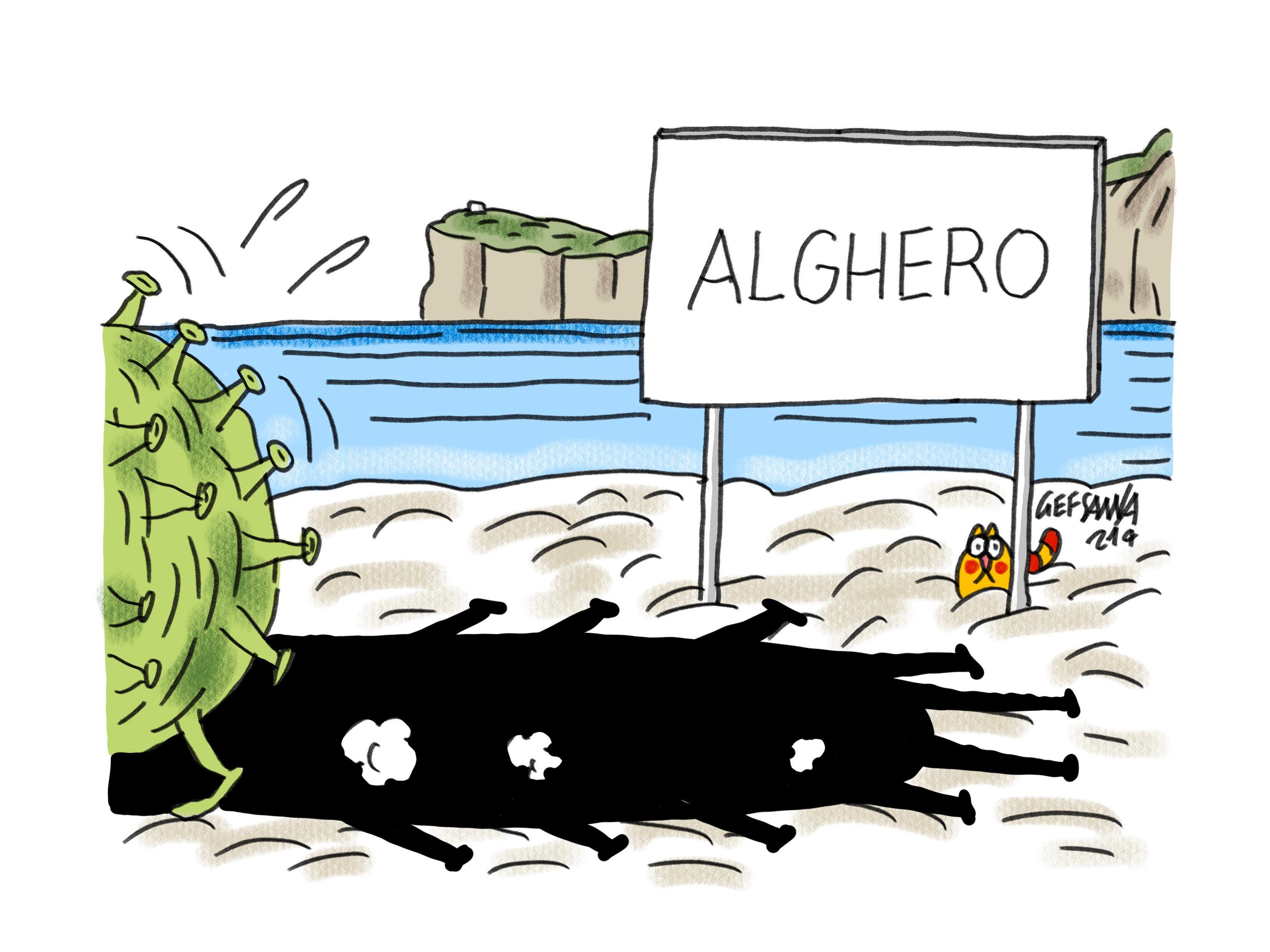 La vignetta di Gef: boom di positivi ad Alghero