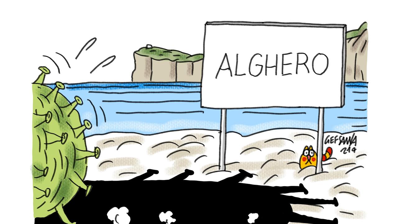 La vignetta di Gef: boom di positivi ad Alghero