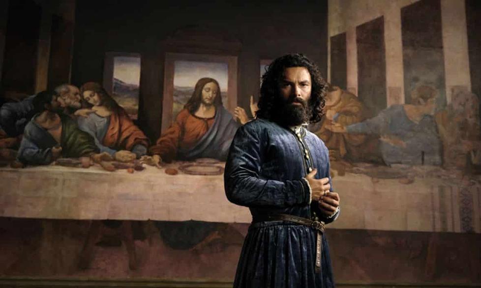L’attore irlandese Aidan Turner che impersona Leonardo nella serie tv trasmessa dalla Rai