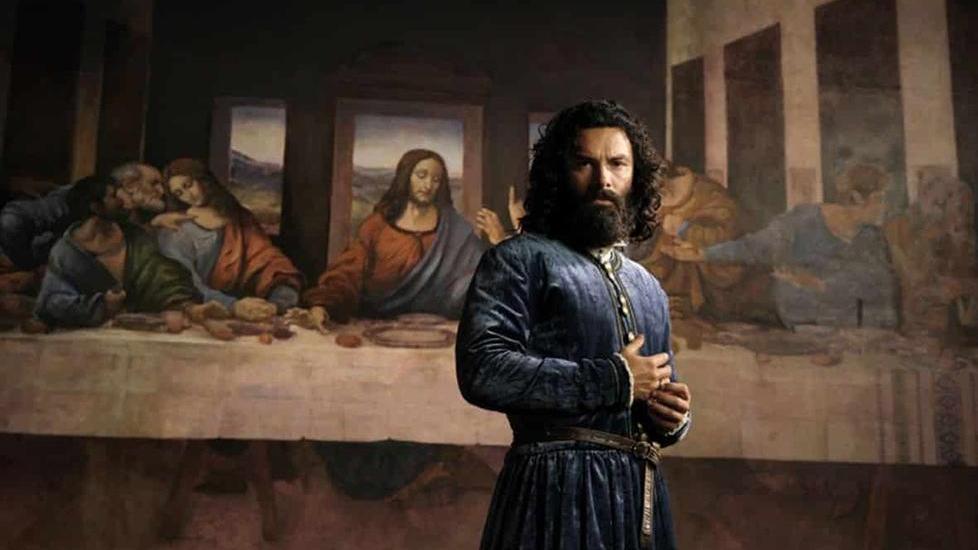 L’attore irlandese Aidan Turner che impersona Leonardo nella serie tv trasmessa dalla Rai