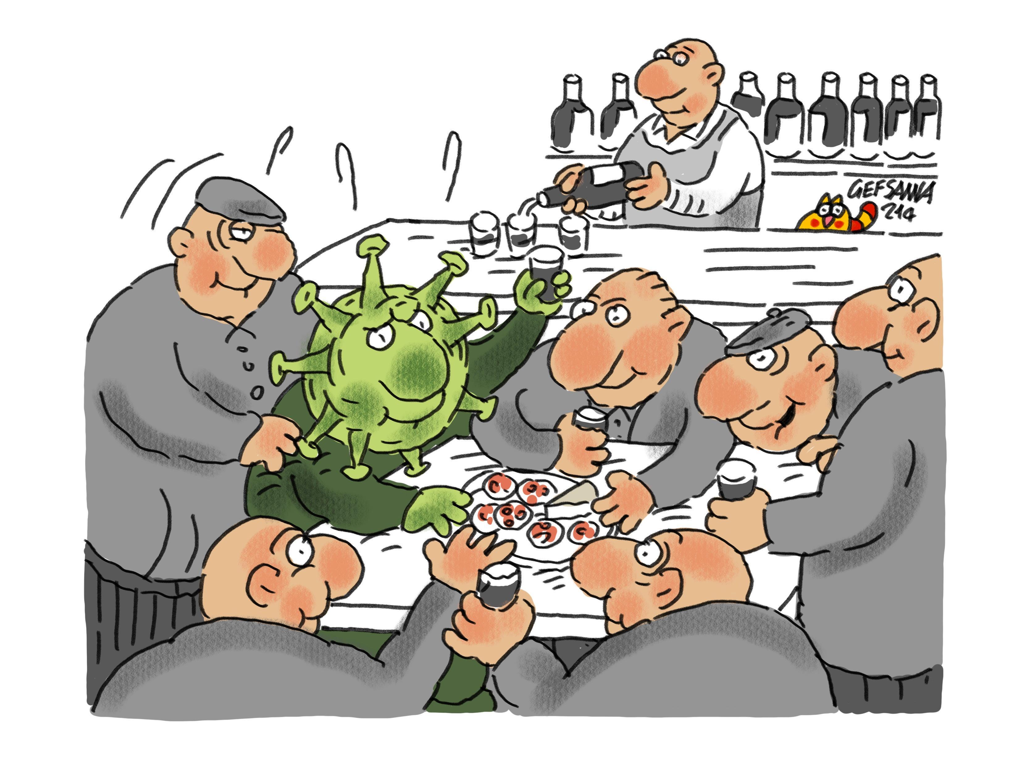 La vignetta di Gef: l'ondata di contagi dai paesi durante la zona bianca 