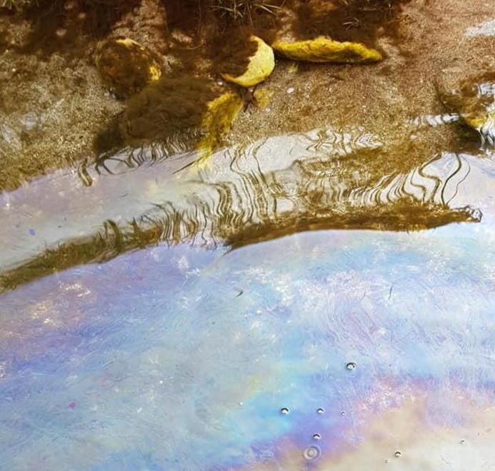 Segnalato uno sversamento di sostanze oleose nel fiume 