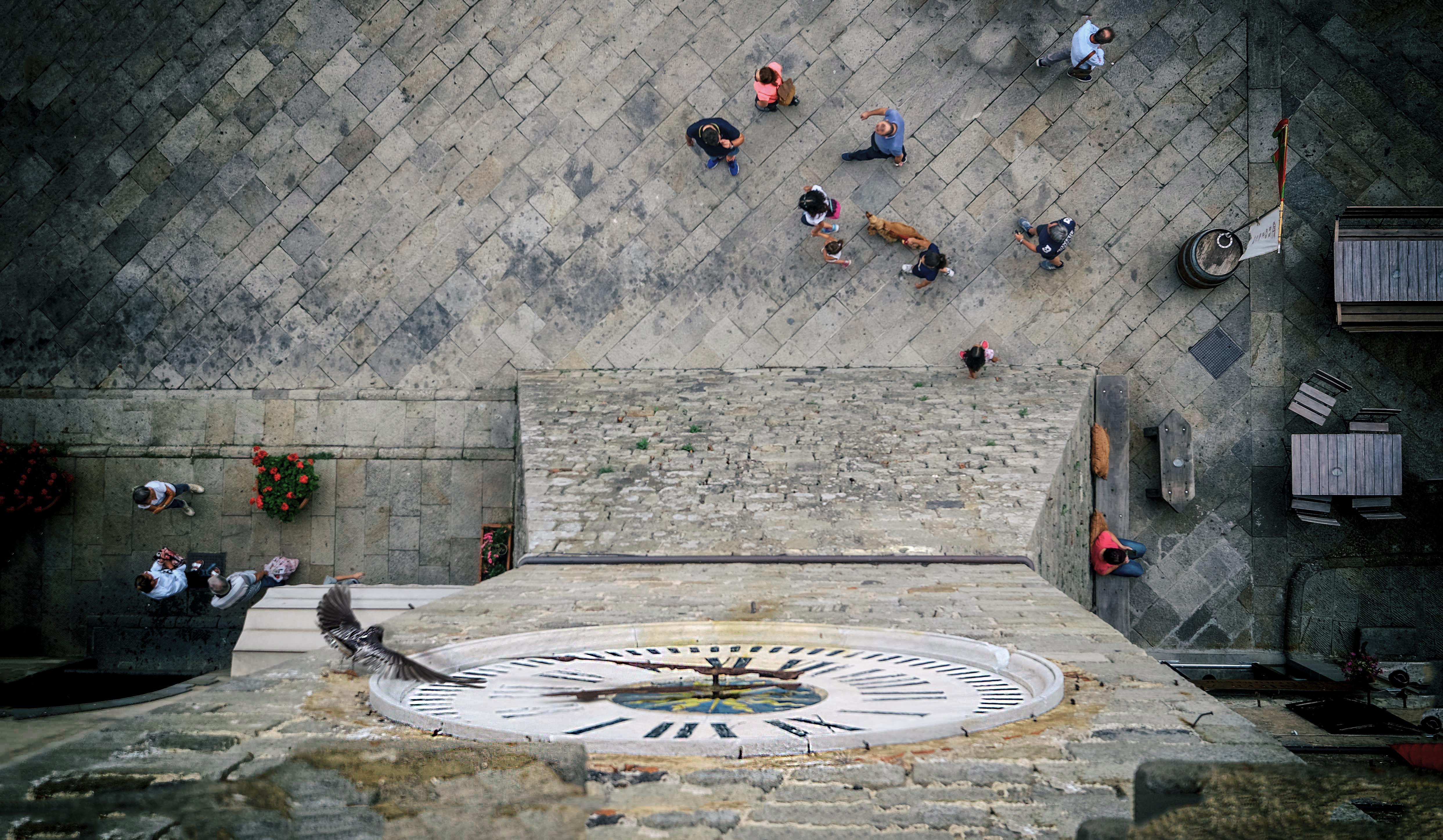 La piazza di Santa Fiora vista dalla Torre dell'Orologio