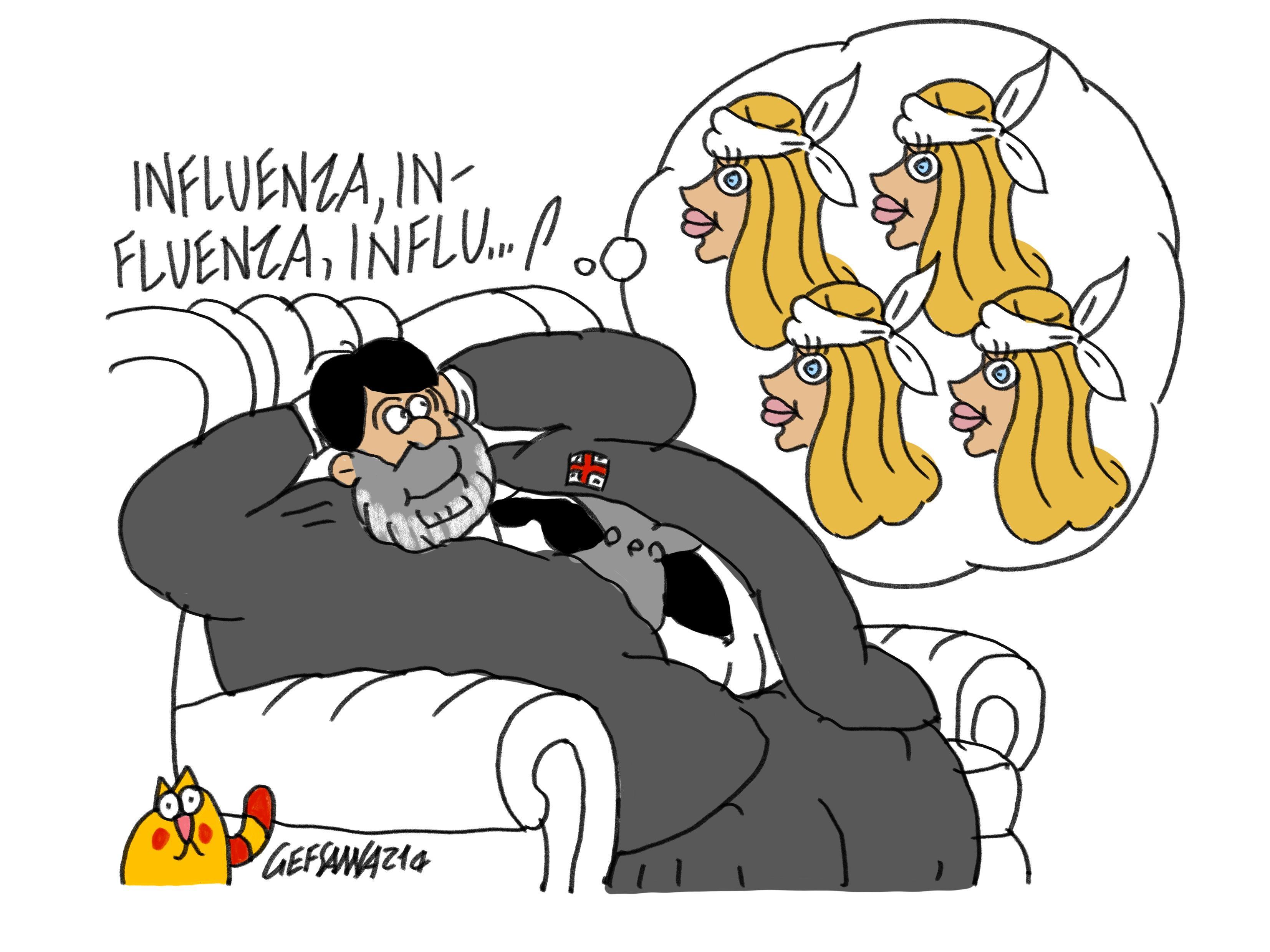 La vignetta di Gef: lo scrittore Marcello Fois e gli influencer, le prime vittime sono i genitori 