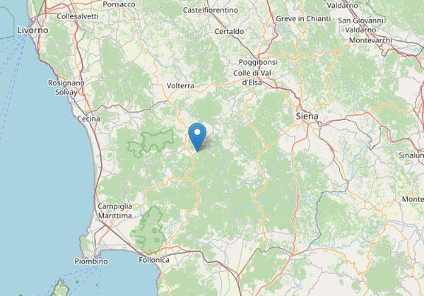 L'epicentro della scossa