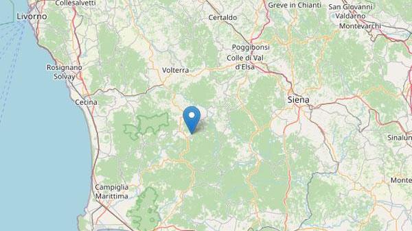 L'epicentro della scossa