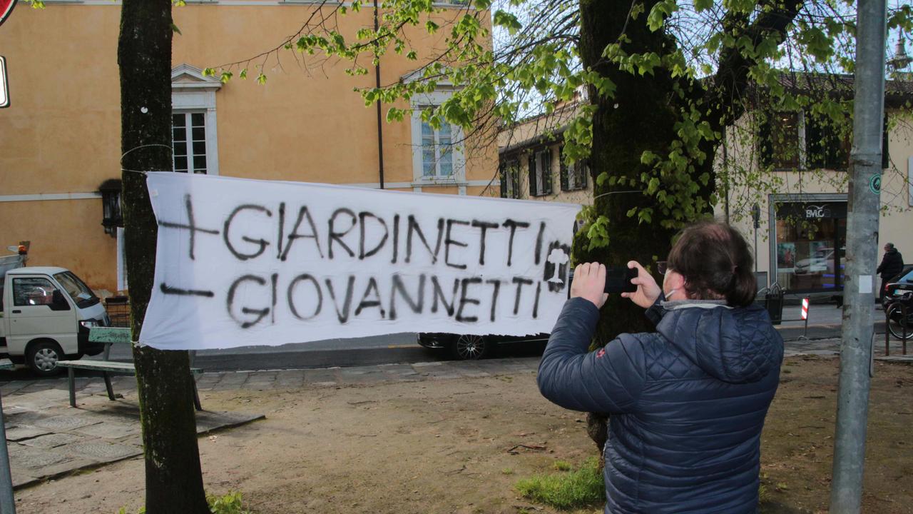 La protesta fa slittare il taglio degli alberi: «Sindaco, basta con lo scempio del verde»