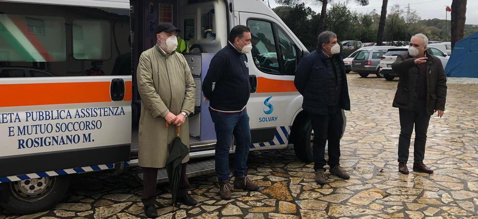 Un mezzo anti - Covid donato dal gruppo Solvay alla Pubblica assistenza 