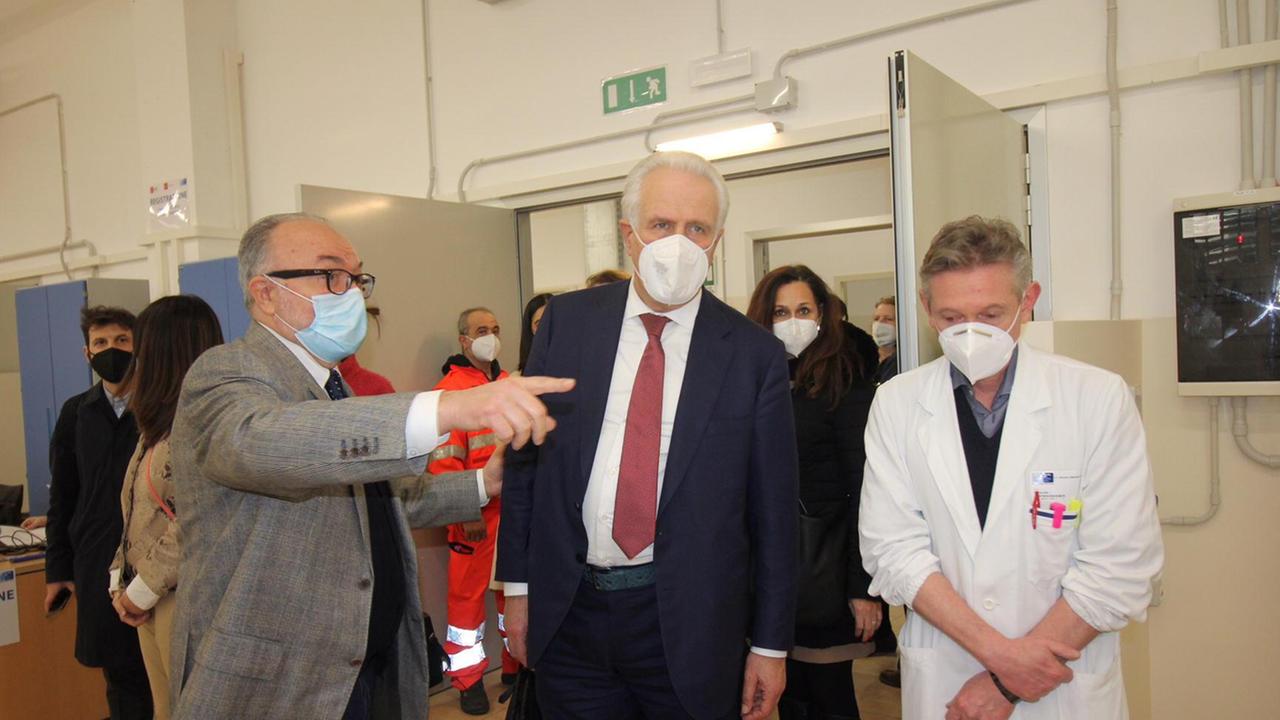 Paolo Morello Marchese ed Eugenio Giani al Centro Covid Pegaso