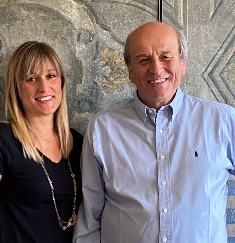 Veronica Bartoli, presidente della Pallacanestro Reggiana, con il padre Enzo
