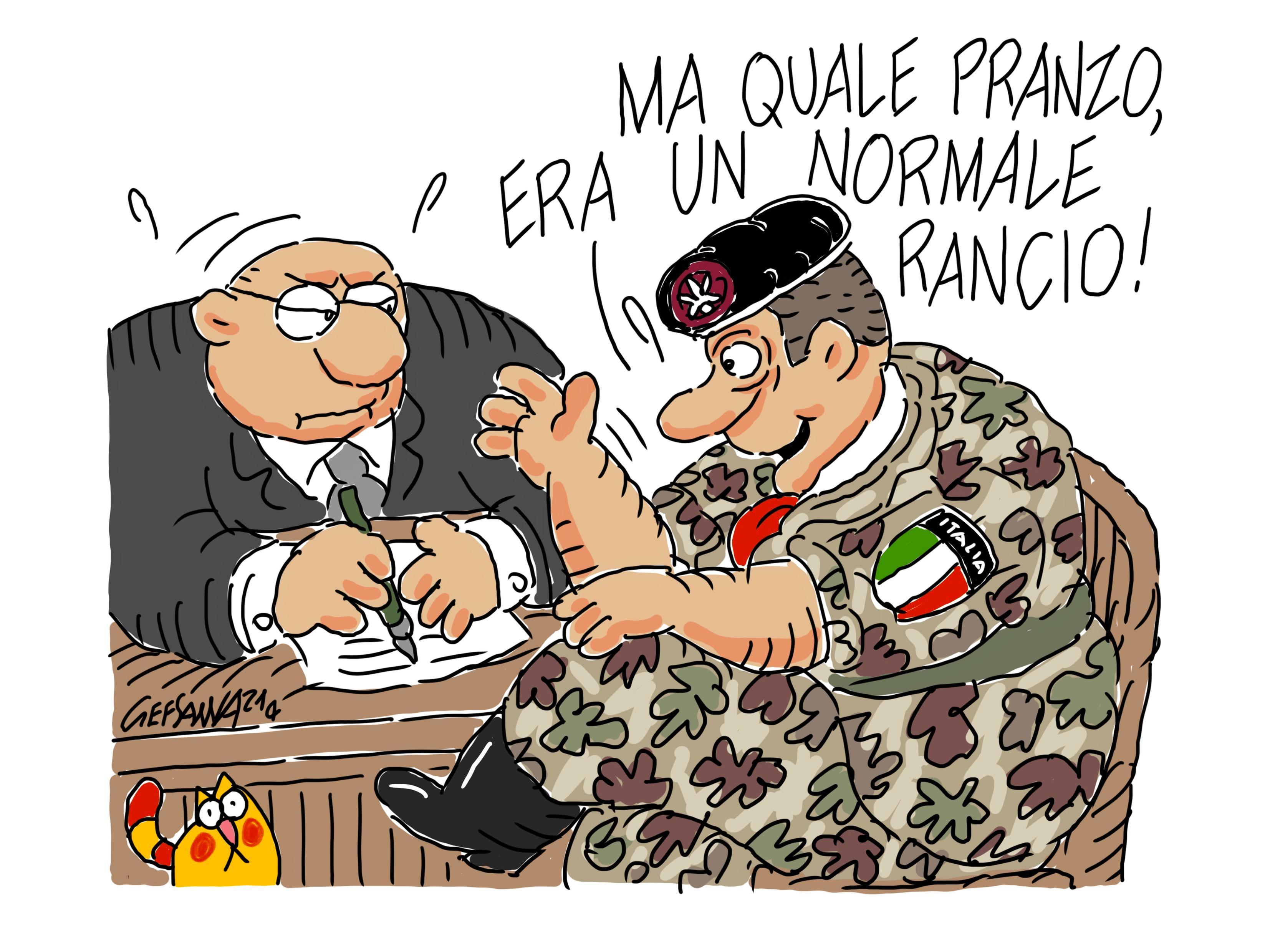 La vignetta di Gef: al pranzo di Sardara anche il colonnello della "Sassari" 